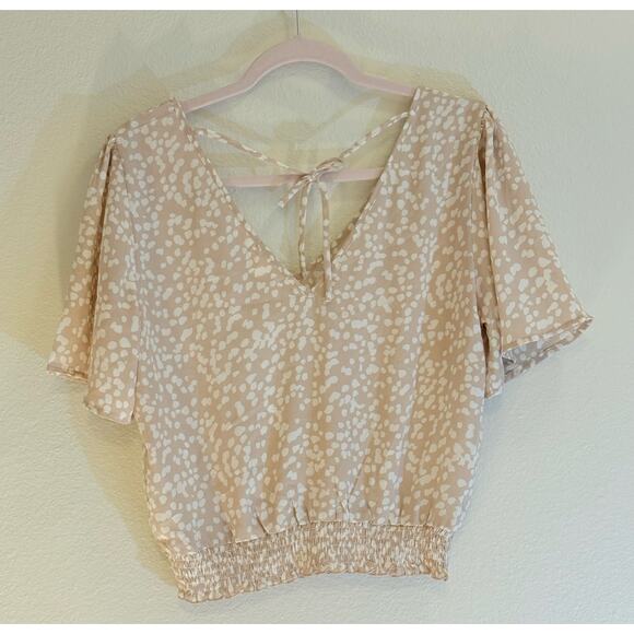 NINE BRITTON Top Blouse Taupe Batwing V-Neck Loose Fall Cottage Flirty | MEDIUM - Picture 2 of 5